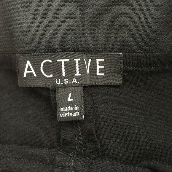Active USA Legging Pants Womens Sz L Black Stretch Ponte‎ Knit Pants - Picture 6 of 10
